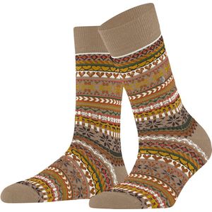Burlington - Fair Isle Delight - Huissokken - Bruin Camel - 1 paar
