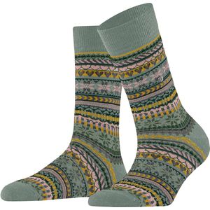 Burlington - Fair Isle Delight W - Huissokken - Groen Sage 7068 - 1 paar
