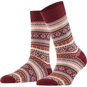 Burlington - Fair Isle Delight W - Sokken - Blauw - 1 paar - Wol gedessineerd