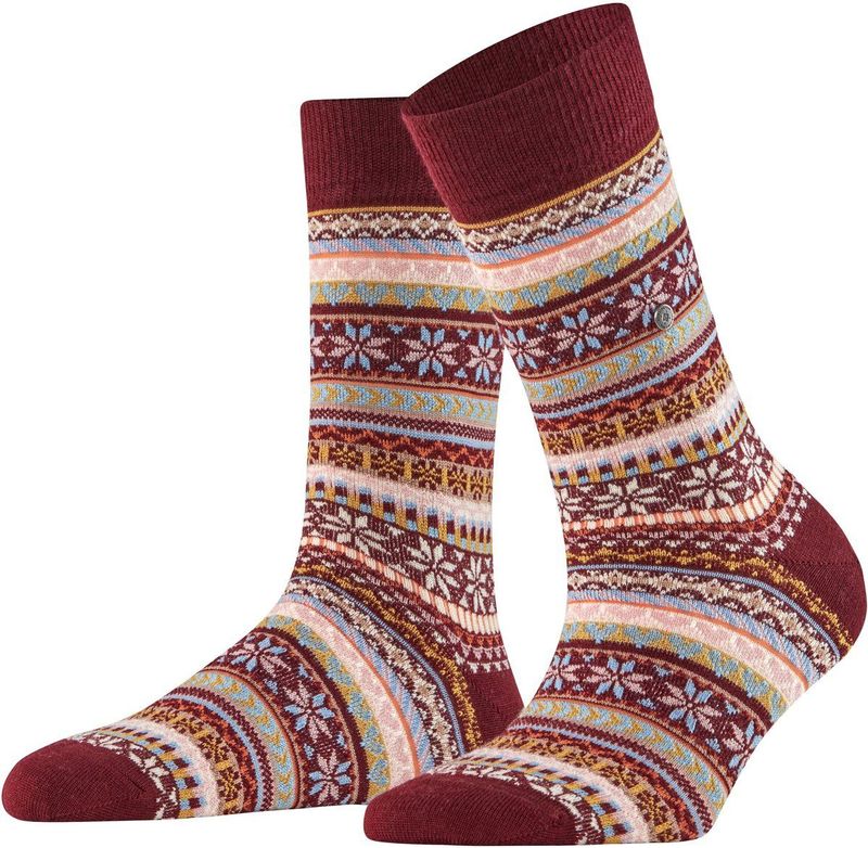 Burlington - Fair Isle Delight W - Sokken - Blauw - 1 paar - Wol gedessineerd