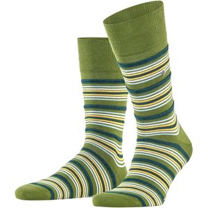 Burlington - Funky Stripe - Huissokken - Groen Fir Green 7656 - 1 Paar