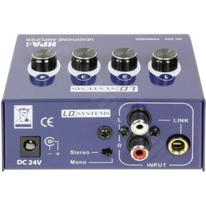 LD Systems - HPA 4 - Hoofdtelefoonversterker - 4 Uitgangen - 100 mW per Uitgang
