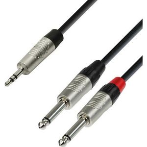 Adam Hall 4 Star YWPP 0090 Rean verloopkabel mini-jack naar 2x jack mono 90cm