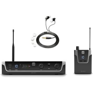 LD Systems U308 IEM HP - In-Ear Monitoring-System mit Sender, Bodypack und Kopfhörern, 863-865 MHz + 823-832 MHz, schwarz