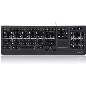Perixx PERIBOARD-313 Verlicht toetsenbord met Touchpad - Standaard Full Size Layout - US English Layout