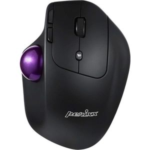 Perixx PERIMICE-720 Draadloze 2,4 GHz en Bluetooth Ergonomische Track Ball Mouse, Aanpasbare Hoek, 2 DPI niveau, Zwart