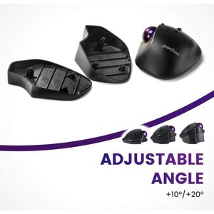 Perixx - Perimice 720 - Draadloos - Ergonomische Trackball Muis - Verstelbare Hoek - 2.4G + Bluetooth