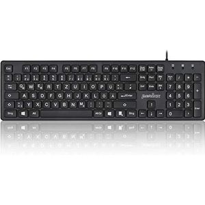 Perixx PERIBOARD-117 USB-toetsenbord, bekabeld, met grote drukletters, zwart, QWERTZ 11467 standaard