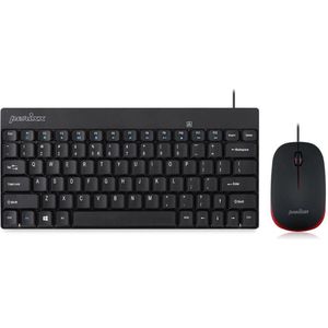 Perixx PERIDUO-212 Bedrade minitoetsenbord- en muisset, USB-aansluiting, zwart, VS-Engelse indeling