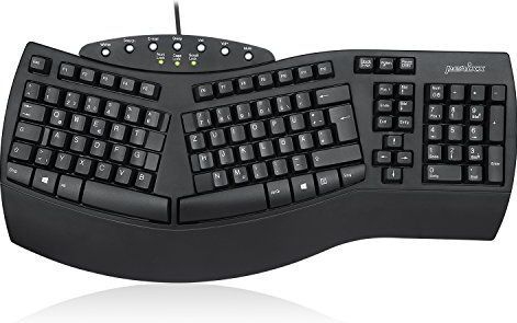 Perixx PERIBOARD-512 Ergonomisch Toetsenbord - Gedeeld Toetsenveld - USB - Aanbevolen bij Tennisarm -QWERTZ Duitse lay-out - Zwart