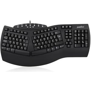 Perixx - PERIBOARD-512 - Ergonomisch Toetsenbord - Zwart - 7 Multimedia-toetsen