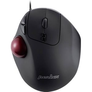 Perixx PERIMICE-517 D Trackball USB Laser Zwart 7 Toetsen 400 dpi, 1000 dpi Ergonomisch, Geïntegreerde trackball
