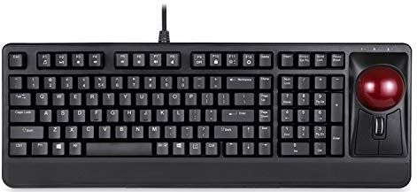 Perixx periboard-522 bekabeld trackball toetsenbord, ingebouwde 2,17 inch track ball met punt- en scroll functie, Amerikaanse lay-out