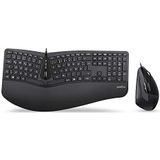 Perixx - Periduo-505 - Ergonomisch Toetsenbord - Zwart - Bekabeld - QWERTZ