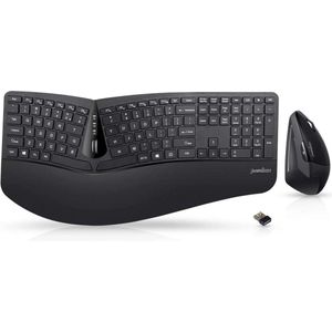 Perixx - Periduo 605 - Draadloos Toetsenbord + Muis - Ergonomisch Design - QWERTY/US