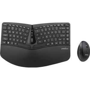 Perixx - PERIDUO-606 - Draadloos Toetsenbord met Muis - Zwart - Ergonomisch Ontwerp met Verstelbare Palmsteun