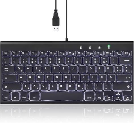 Perixx PERIBOARD-429 Toetsenbord - Witte Achtergrondverlichting - Stille Slag - Duitse QWERTZ