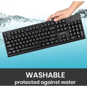 Perixx Periboard 523 Medisch Toetsenbord - TÜV Certificaat + IP58 (hoogste IP waarde > 100% waterdicht toetsenbord) - Afwasbaar - Stofdicht - 5 jaar garantie - QWERTY/US - Zwart