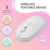 Perixx Perimice 610W - Draadloze muis 2.4ghz - Stille muis - 4 verwisselbare topcovers in lichtblauw, lichtroze, wit en lila