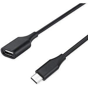 Perixx PERIPRO-403 USB Type-C Male naar USB-A Female 1ft. Kabel - USB2.0 Spec voor Toetsenbord en Muis aansluiting met Smartphone, Laptop, en Tablet - Zwart