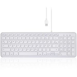 Perixx PERIBOARD-213W Toetsenbord - Wit - USB - Geruisloze Toetsen