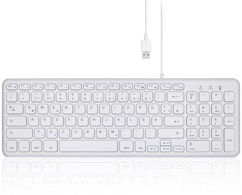 Perixx PERIBOARD-213W Toetsenbord - Wit - USB - Geruisloze Toetsen