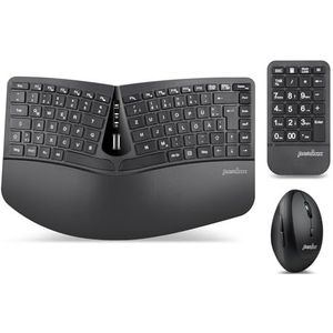 Perixx - PERIDUO-606A - Ergonomisch Draadloos Toetsenbord - Compact - Zwart