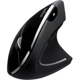 perixx PERIMICE-813B Verticale muis, Bluetooth, draadloos, 3-in-1, met multi-apparaattechnologie, draagtas voor rechtshandigen, zwart