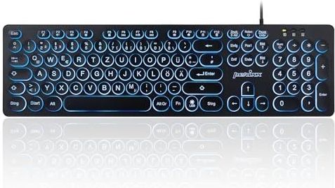 Perixx PERIBOARD-317R Toetsenbord - Bedraad - Rood - USB - Driekleurige Verlichting