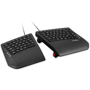 Perixx PERIBOARD-524B US, [Firmware bijgewerkt] bedraad ergonomisch split-toetsenbord - instelbare hellingshoek - laag profiel membraantoetsen - zwart - Amerikaans Engels