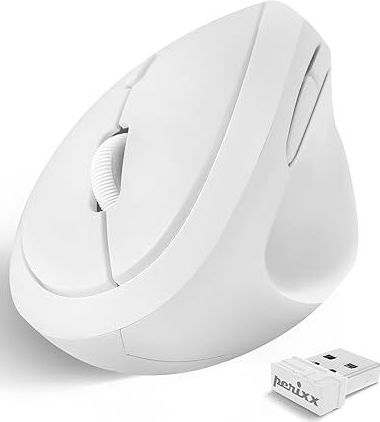 Perixx PERIMICE-719 Muis - Verticaal Ontwerp - Wit - Ergonomisch