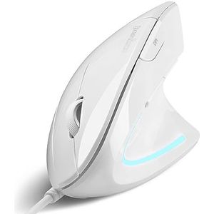 Perixx - PERIMICE-513W - Bedrade Verticale USB Muis - Wit - 6 Knoppen