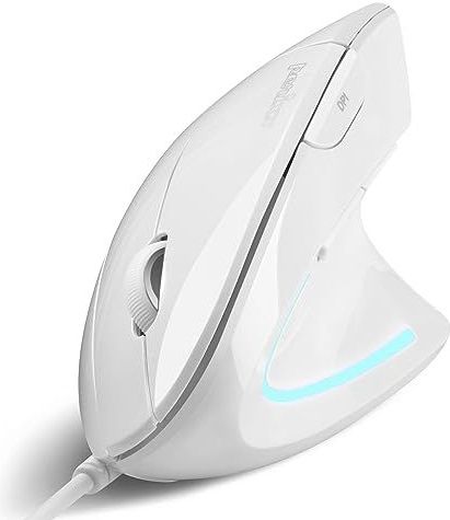 Perixx - PERIMICE-513W - Bedrade Verticale USB Muis - Wit - 6 Knoppen