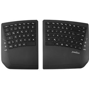 Perixx PERIBOARD-624B - Draadloos ergonomisch splittoetsenbord - gedeeld toetsenbord ontwerp - platte toetsen - instelbare hellingshoek - Duits QWERTZ