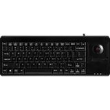 Perixx PERIBOARD-514 H PLUS Toetsenbord USB QWERTY, US-Engels Zwart Geïntegreerde trackball, Muisknoppen, USB-aansluiting