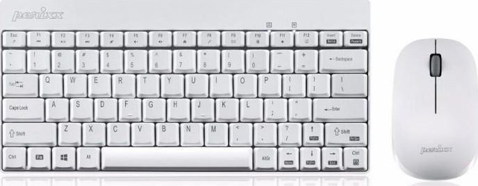 Perixx PERIDUO-712/212 mini-toetsenbord, Amerikaanse QWERTY internationale lay-out (Draadlos wit)