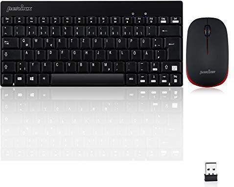 Perixx PERIDUO-712 Mini Draadloos Toetsenbord en Muis Set - Zwart - 2,4 GHz - Ruimtebesparend Design