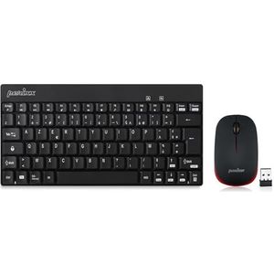 Perixx PERIDUO-712, Ensemble Clavier Souris Mini Sans Fil Pour Windows - 12 Touches Multimédia, Noir, AZERTY