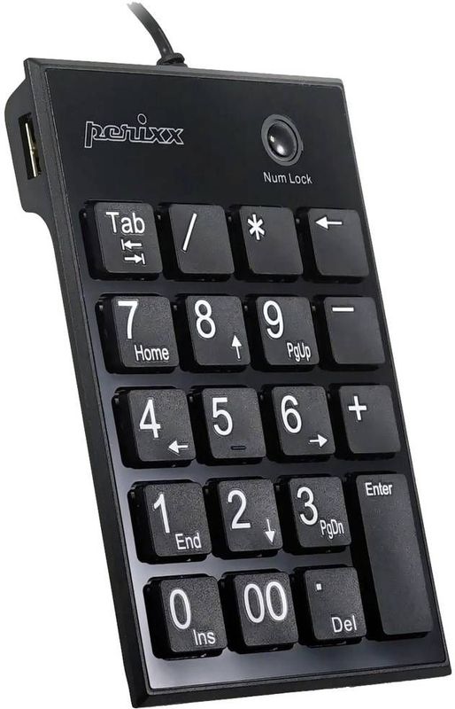 Perixx - PERIPAD-202HB - Toetsenbord - USB - Met Geïntegreerde USB-Hub