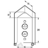 Hoekstopcontact 2-voudig RVS Thebo