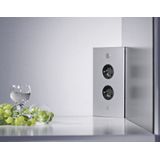 Hoekstopcontact 2-voudig RVS Thebo