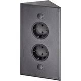 Tweevoudig hoekstopcontact zwart Thebo