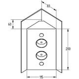 Tweevoudig hoekstopcontact zwart Thebo