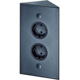 Tweevoudig hoekstopcontact zwart Thebo