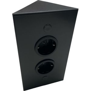 Tweevoudig hoekstopcontact zwart Thebo