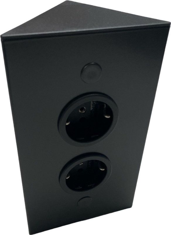 Tweevoudig hoekstopcontact zwart Thebo