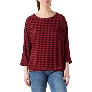 Taifun Damesshirt met lange, meerkleurig (Cranberry red patroon 6022), L