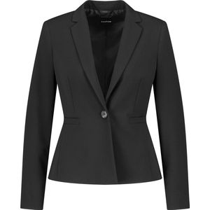 Taifun Klassieke damesblazer van kreukvrije kwaliteit, lange mouwen, met split, effen kleuren, zwart, 44