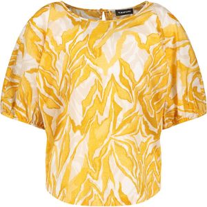 Taifun Dames 360338-11106 blouse, gouden cumin patroon, 38, Golden Cumin met patroon, 38