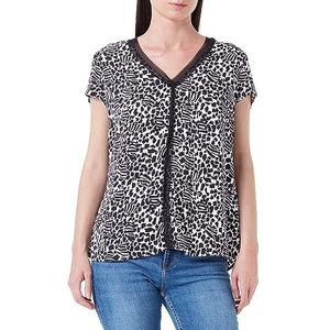 Taifun Damesblouse, Zwart met patroon., 34